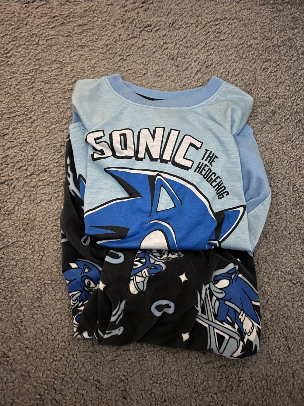 Sonic the Hedgehog Blue Graphic Sleep Set & 2 pairs of gray sweatpants
